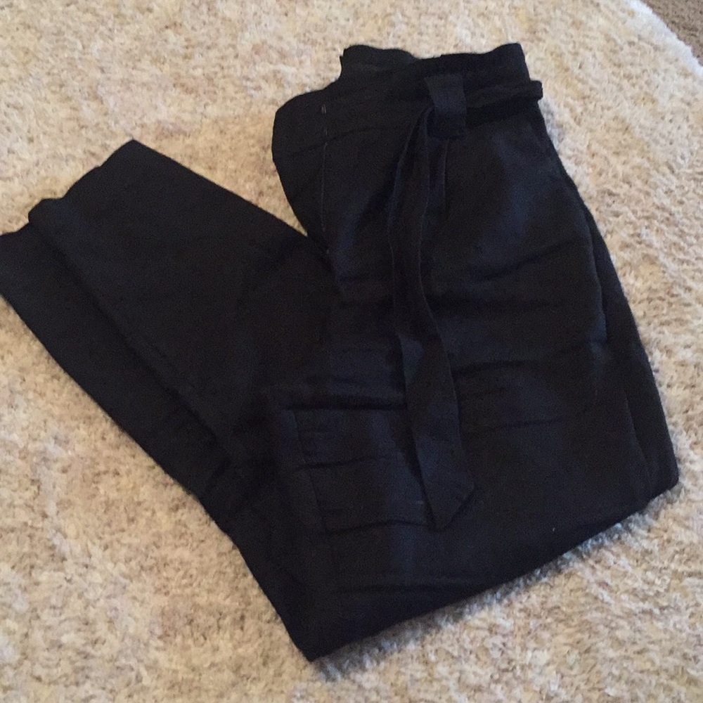 Express high waisted linen blend pants